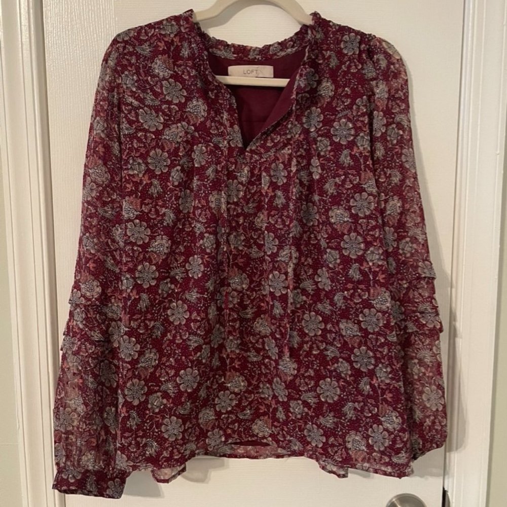LOFT Maroon Blouse